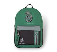 Bioworld Harry Potter Slytherin Mixblock Backpack with Webbing Puller, fits A4 with internal padded laptop/tablet pouch