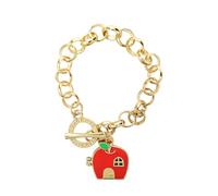 Bioworld Hello Kitty Apple House Gold Locket Bracelet