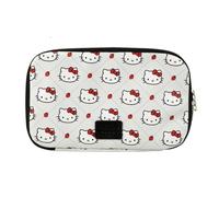Bioworld Hello Kitty Character Face Diamond Pattern Light Gray 9.8” Zip-Around Travel Organizer, Hello Kitty Character Diamond, One size