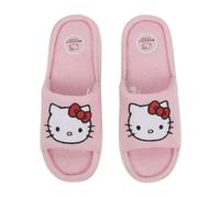 Bioworld Hello Kitty Character Head Patch Men's Open Toe Slipper, Hello Kitty Character Head Pink, M