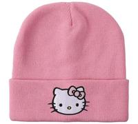 Bioworld Hello Kitty Embroidered Cuff Beanie - Official Sanrio Merchandise Pink Knit Woolly Hat
