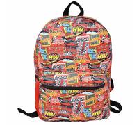 Bioworld Hot Wheels 16" Kids Backpack - Colorful Cartoon School Bag with Front Pocket & Side Mesh, Lightweight Travel Backpack for Boys & Girls