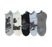 Bioworld How To Train Your Dragon Toothless Character Art Women's 5-Pair Ankle Socks, How to Train Your Dragon Toothless, One size