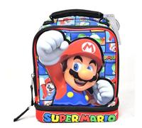 Bioworld Insulated Kids Lunch Bag with Handle - Super Mario Drop Bottom Rectangle Lunch Bag - Reusable Soft Lunch Box for Boys and Girls, School, Daycare and