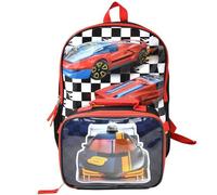 Bioworld Kids Backpack & Lunch Bag Set -Hot Wheels 16" Lightweight School Bookbag with Insulated Lunch Bag - Perfect for Preschool & Elementary Boys