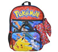Bioworld Kids Backpack & Lunch Bag Set - Pokemon 16" Lightweight School Bookbag with Insulated Lunch Bag & Keychain - Perfect for Preschool & Elementary Boys