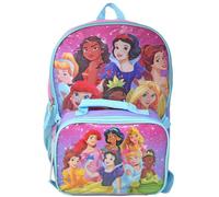 Bioworld Kids Backpack & Lunch Bag Set -Princess 16" Lightweight School Bookbag with Insulated Lunch Bag - Perfect for Preschool & Elementary Girls