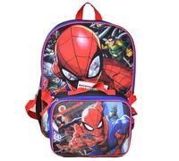 Bioworld Kids Backpack & Lunch Bag Set -Spiderman 16" Lightweight School Bookbag with Insulated Lunch Bag - Perfect for Preschool & Elementary Boys