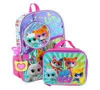 Bioworld Kids Backpack & Lunch Bag Set - Super Kitties16 Lightweight School Bookbag with Insulated Lunch Bag & Keychain - Perfect for Preschool & Elementary Boys
