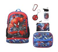 BIOWORLD Kids Spider-Man Integrated Backpack Set (Little Kid/Big Kid), Red, One Size, Spider-man Integrated Backpack Set. Includes Backpack, Non-insulated Lunch Kit Case (Little Kid/Big Kid)