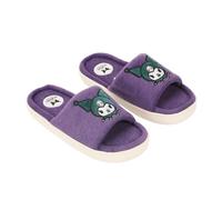 Bioworld Kuromi Head Patch Women's Purple Open Toe Slipper, Kuromi Head Patch Green, Medium