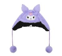 Bioworld Kuromi Purple Plush Laplander Anime Hat One Size Official Hello Kitty Licensed Merchandise, Great Gift Idea