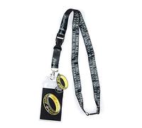 Bioworld Lord of the Rings The One Ring Precious Lanyard Clear ID Badge Holder Keychain, Black, One Size