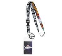 Bioworld Marvel X-Men Character Logo Design Reversible ID Badge Lanyard With 2" Rubber Charm And Lobster Clasp Key Holder