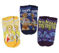 Bioworld Masters of the Universe Character Ankle Socks He-man Skeletor She-ra 3 PK for Men and Women