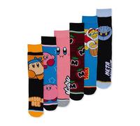 Bioworld Men's Nintendo Kirby Casual Crew Socks - 6 Pack, Multi, One Size