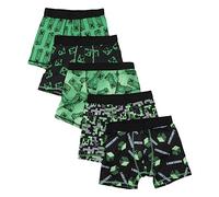 Bioworld Minecraft 5-Pack Boys Boxer Briefs Set, Black, 4