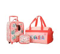 Bioworld Moana Pua & Moana Tropical Print 4-Piece Travel Set, Pua & Moana Pink, One size