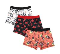 Bioworld Naruto Anime Cartoon Mens Underwear Boxer Briefs 3pk Set, Black, S
