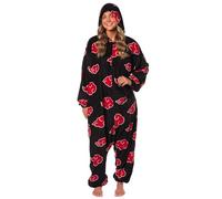 Bioworld Naruto Kigurumi Shippuden Akatsuki Red Clouds Anime Adult One Piece Costume Pajama Union Suit for Men and Women, Cloudv1, L-XL