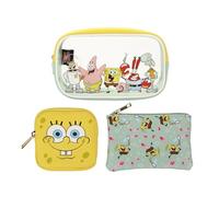 Bioworld Nickelodeon SpongeBob SquarePants 3-Piece Cosmetic Bag Set with Zipper Closure