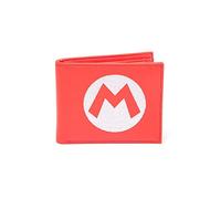 Bioworld Nintendo Super Mario Bros. Bi-Fold Wallet with Embroidered Logo, (Mw010205Ntn) Credit Card Case, 17 cm, Red
