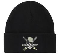 Bioworld One Piece Anime Jolly Roger Logo Knitted Black Cuff Beanie
