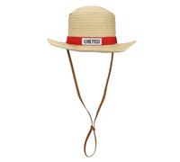 Bioworld One Piece Luffy Cosplay Straw Bucket Hat with Chin Rope Brown, Brown, One size