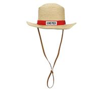 Bioworld One Piece Luffy Cosplay Straw Bucket Hat with Chin Strap