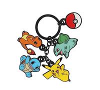 Pokemon Characters 5-Charm Black Keychain, Multicolored, One Size, Multicolored, One size, Multicolored, One Size