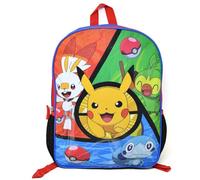 Bioworld Pokemon Pikachu & Friends Flat Front 16" Backpack - Perfect for Preschool & Elementary Boys