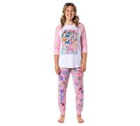 Bioworld Sailor Moon Pajamas Women's Character Poster Raglan Shirt And Jogger Pants Pajama Set, Pink, XXL