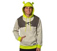 Bioworld Shrek Costume Pullover Hoodie Sweatshirt With 3D Trumpet Ears On Hood, Brown, L