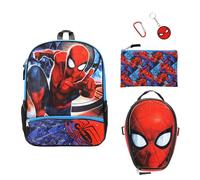 Bioworld Spider-Man Swinging 5-Piece 16" Backpack with lunch kit for Boys