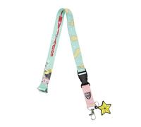 Bioworld Spy x Family Official Licensed Merchandise Blue & Pink Lanyard - Anya Forger Design with Star Charm, Clear ID Sleeve & Insert Card