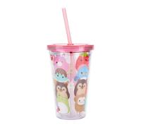 Bioworld Squishmallows 16 Oz. Acrylic Travel Cup with Reusable Ice Cubes