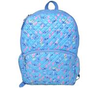 Bioworld Stitch 16" Allover Backpack - Colorful Cartoon School Bag with Front Pocket & Side Mesh, Lightweight Travel Backpack for Boys & Girls