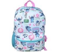 Bioworld Stitch 16" Allover Kids Backpack - Colorful Cartoon School Bag with Front Pocket & Side Mesh, Lightweight Travel Backpack for Girls