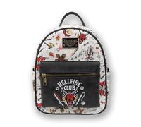 Bioworld Stranger Things Digital Print Backpack, White, Hellfire Club Design