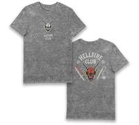Bioworld Stranger Things Hellfire Club Eco Stonewash T-Shirt-XL Grey