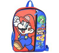 Bioworld Super Mario 16" Backpack with 1 Front Pocket - Perfect for Preschool & Elementary Boys, BPB6RLPSMB
