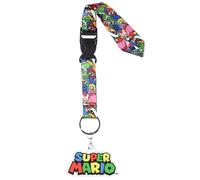 Bioworld Super Mario Bros Character Scene Wrist Strap Lanyard For Keys Keychain Wallet OSFM For Men and Women, Multicolored, One size