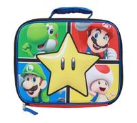 Bioworld Super Mario Rectangle Lunch Bag - Small Insulated Lunch Box with Handle - for Kids and Fans