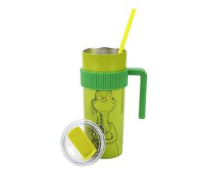 Bioworld The Grinch Character & Logo Green 20 Oz Stainless Steel Water Bottle