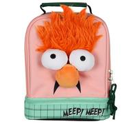 Bioworld The Muppets Lunch Box Beaker Crazy Hair 3D Plush Eyes and Nose Insulated Dual Compartment Lunch Bag Lunch Tote Hot and Cold Food