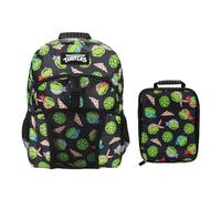 Bioworld TMNT Classic Retro Cartoon 2-Piece 16" Kids Backpack & Lunch Box Set For School And Travel