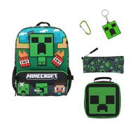 BIOWORLD Unisex Kid Minecraft Backpack Set (Little Kid/Big Kid) Green, ['Green'], ['One Size'], Minecraft Backpack Set (Little Kid/Big Kid)