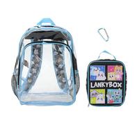 BIOWORLD Womens Kid Lilo & Stitch Backpack Set (Little Kid/Big Kid) Purple Onesize, Set Lanky Box Character Grid Clear, 16 Inches, Custom