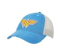 Bioworld Wonder Woman Logo Blue Washed Distressed Baseball Cap - One Size