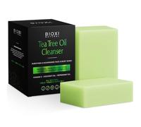 BIOXI Tea Tree Oil Soap Bar - Advanced Deep Cleansing, Exfoliation & Natural Defense Face & Body Wash - Korean Cold-Pressed Formula with Vitamin E, Coconut Oil & Peppermint Oil - 2 Pack